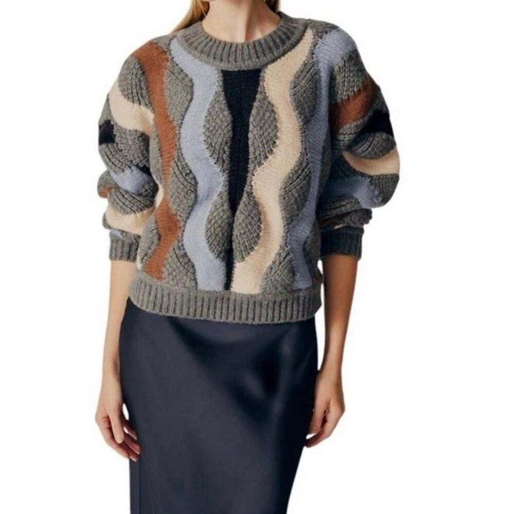Deluc Pieris Sweater Multicolor Swirl Pattern NWT Sixe XS